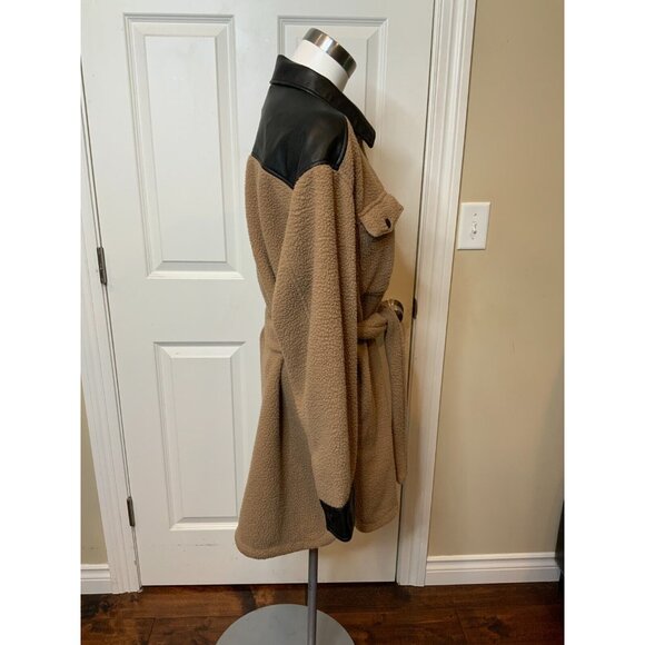 Lamarque Evereve Sesame Brown Zosia Belted Shacket NWT $220 Size M - Picture 5 of 8